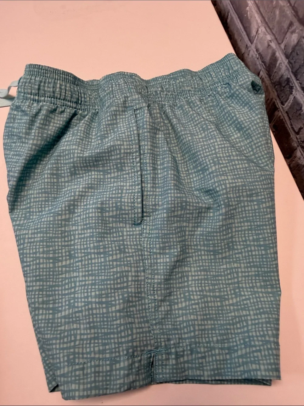 Southern Tide Teal Crisscross Pattern Swim‎ Shorts